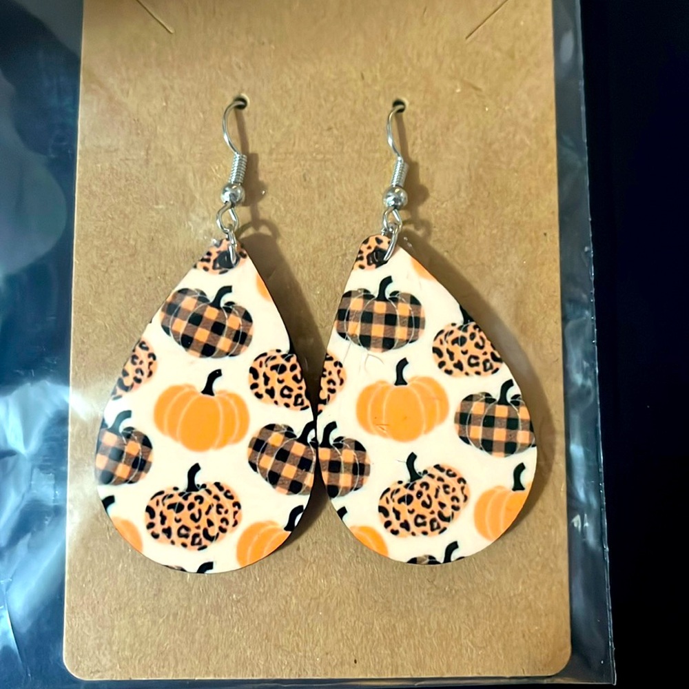 Fall Sublimation teardrop earrings